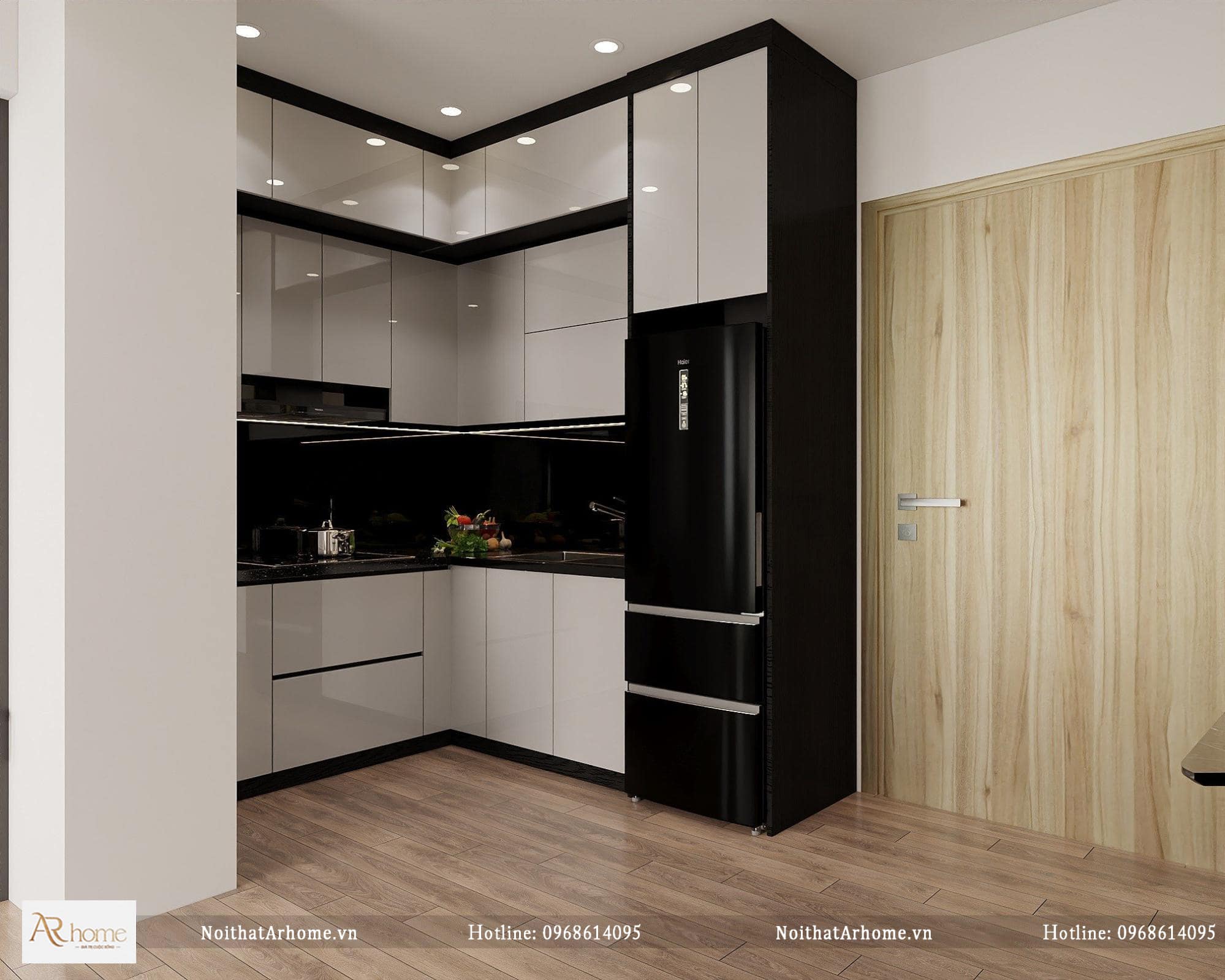 Tủ bếp bằng gỗ công nghiệp MDF lõi xanh chống ẩm Thái Lan