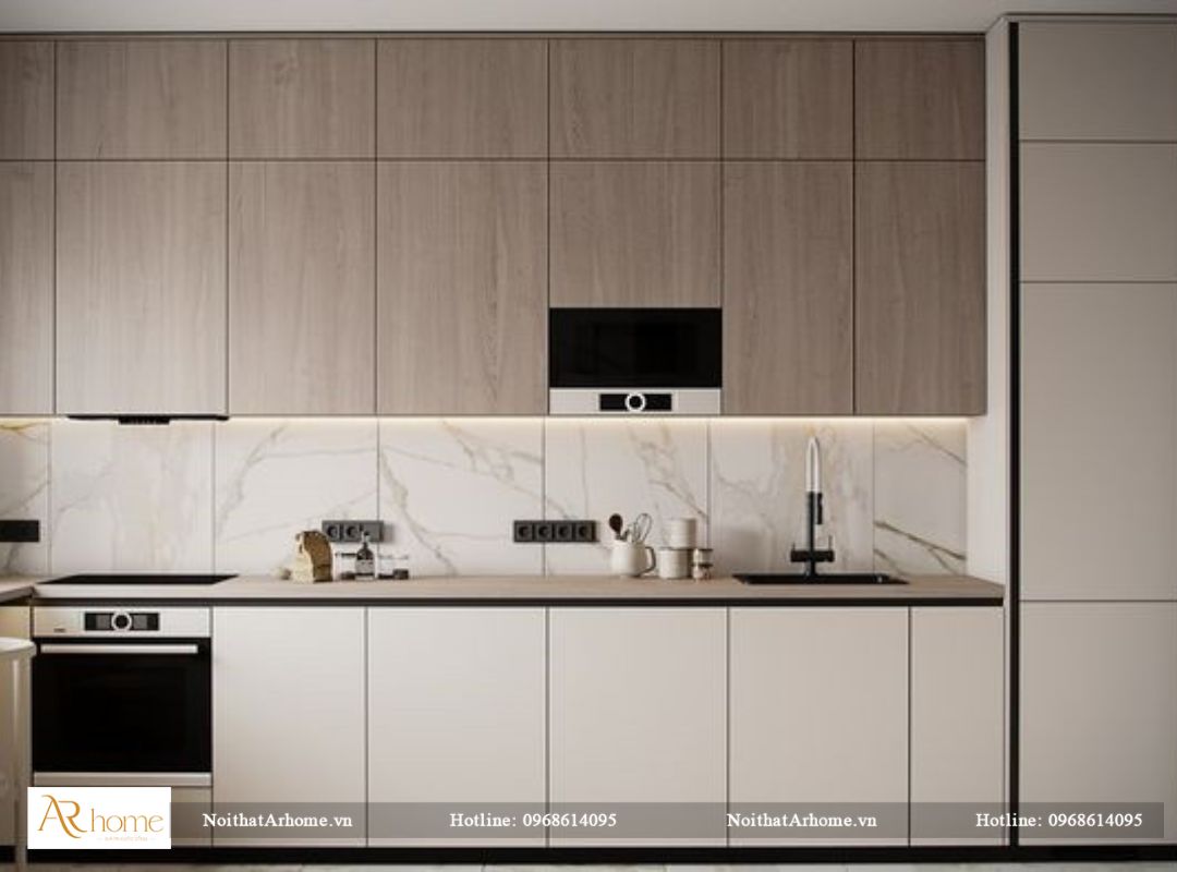 tủ bếp nhựa Picomat phủ Acrylic