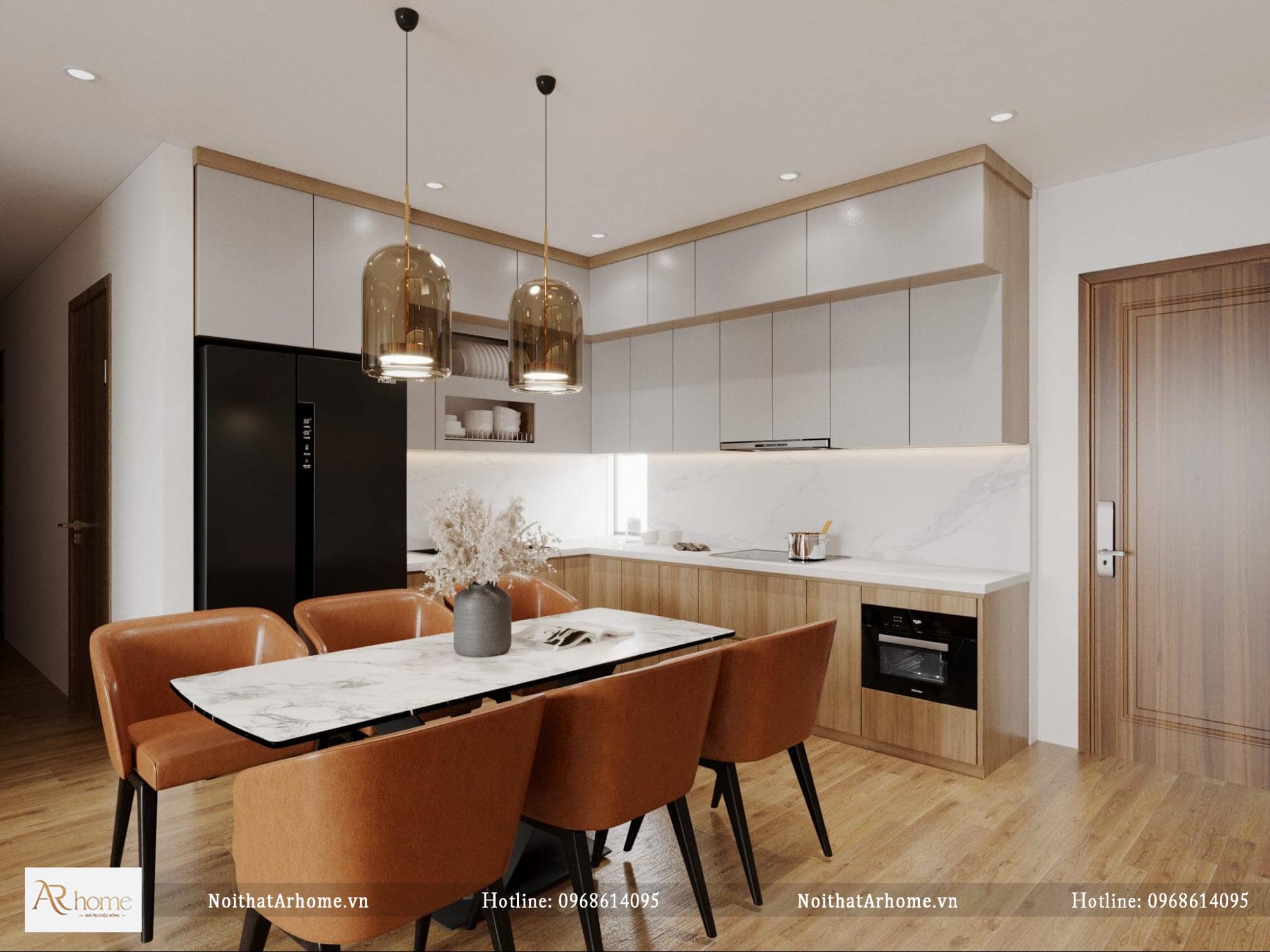 Mẫu bếp acrylic đẹp cao cấp cho căn hộ chung cư