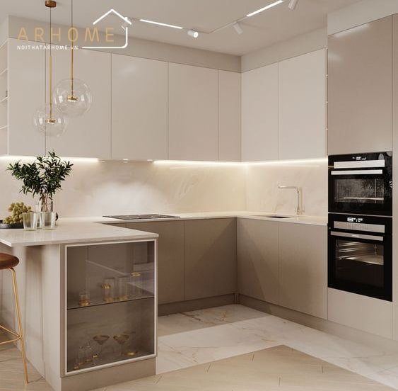 Sử dụng tối đa tính đối xứng khi thiết kế bếp chữ U