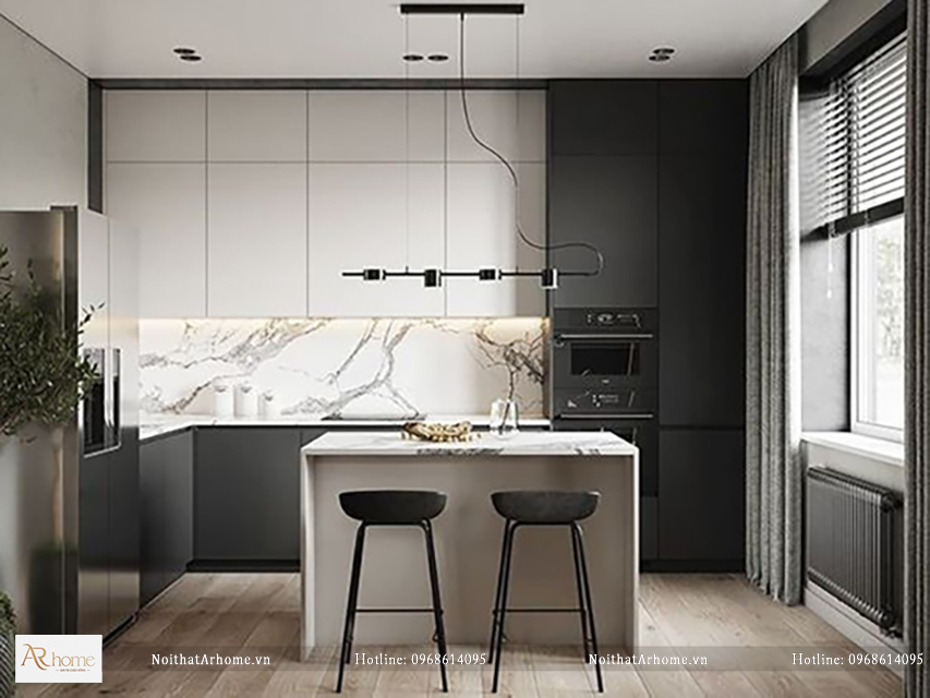 Tủ bếp Acrylic khó trầy xước và lau chùi dễ dàng
