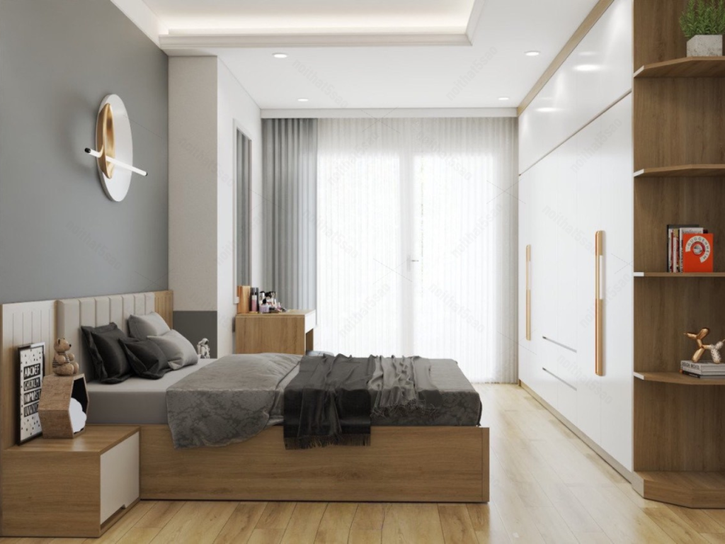 Kê giường ngủ lệch với cửa sổ và cửa ra vào