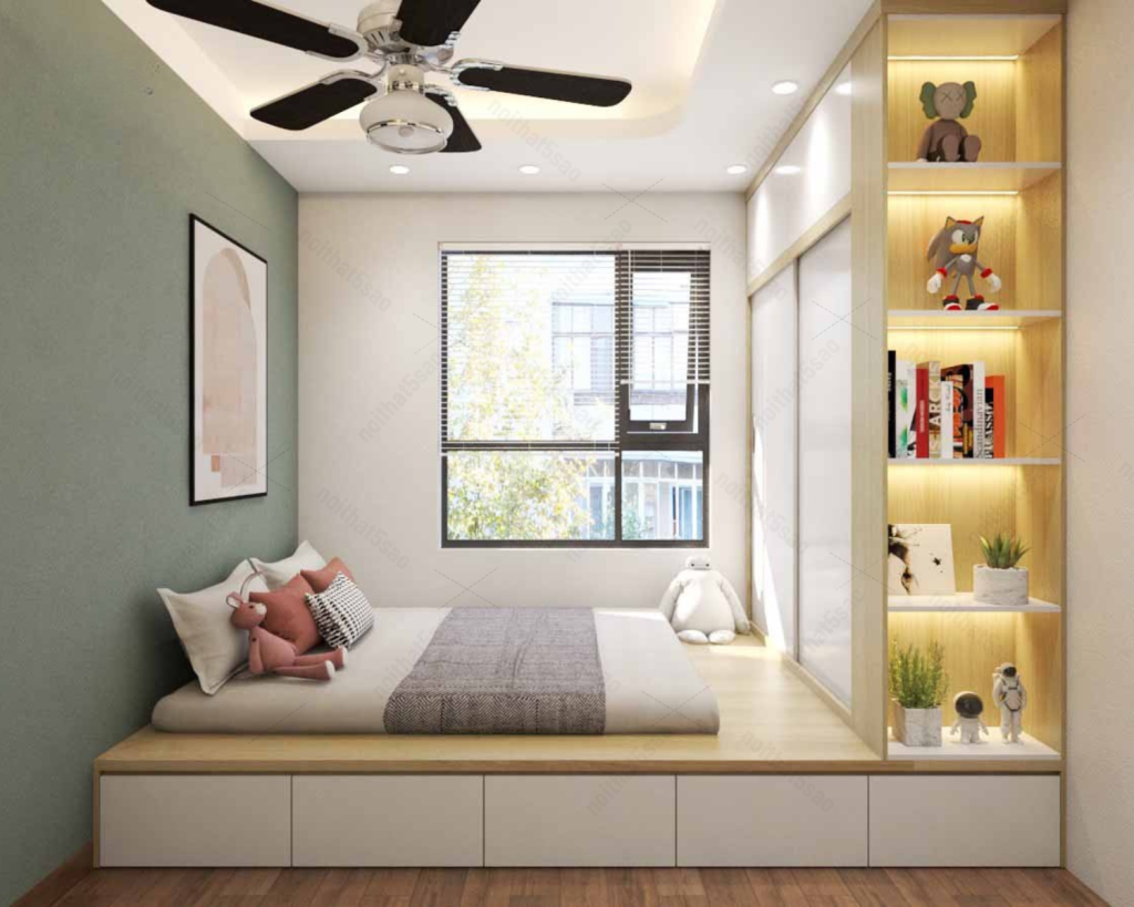 Kiểu giường ngủ đẹp đáng yêu gam màu bắt mắt cho trẻ nhỏ