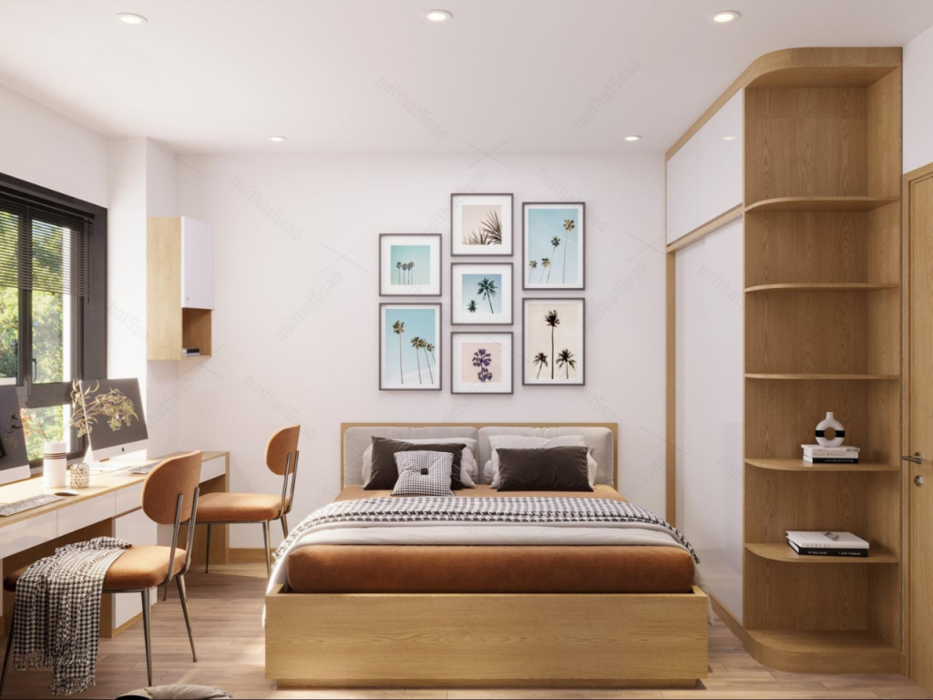 Mẫu giường ngủ gỗ công nghiệp MDF