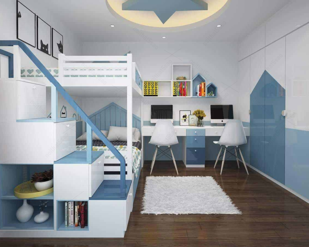 Thiết kế giường tầng hiện đại cho bé