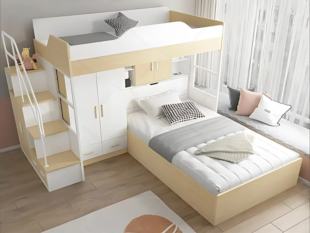 Mẫu giường ngủ thiết kế có ngăn kéo thông minh
