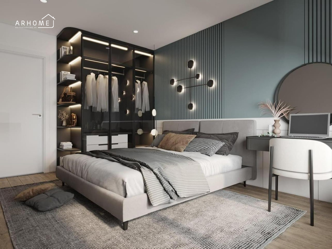 Thiết kế giường ngủ phong cách hiện đại