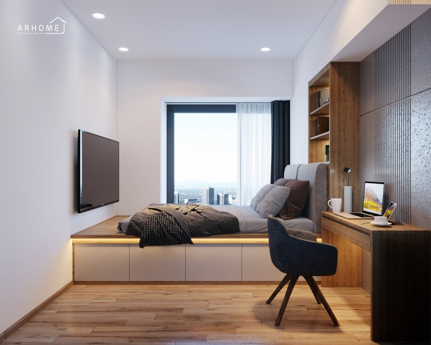 Thiết kế giường ngủ thông minh tiết kiệm diện tích