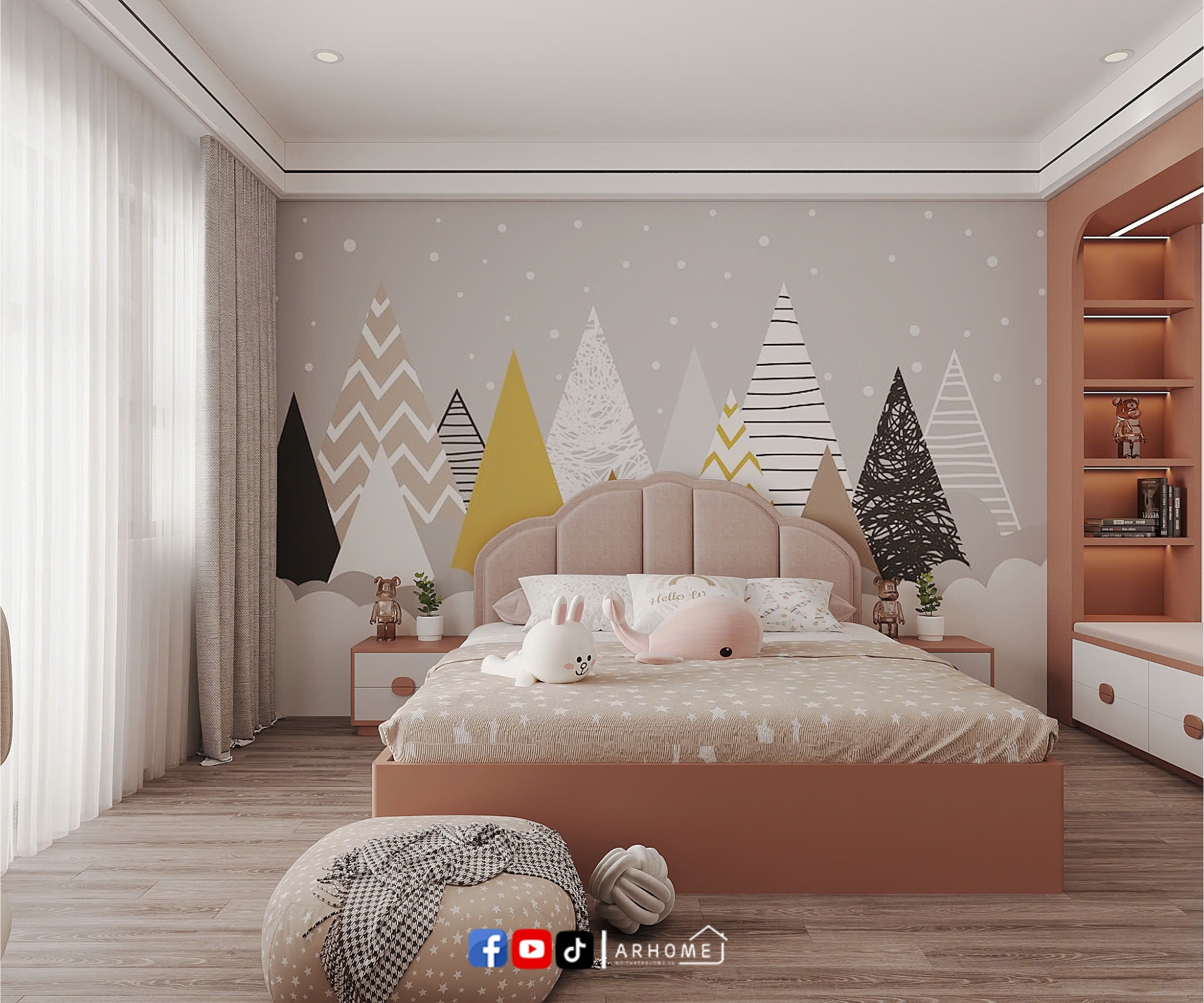 Thiết kế nội thất phòng ngủ bé gái
