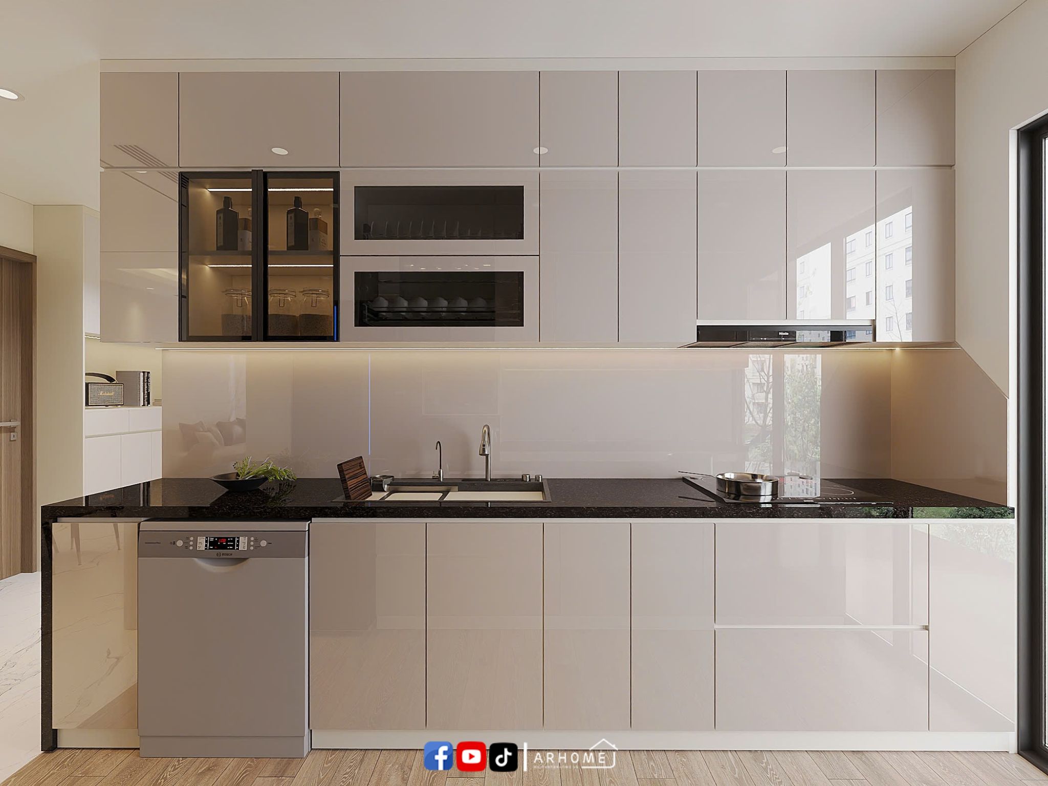 Thiết kế nội thất căn bếp chung cư