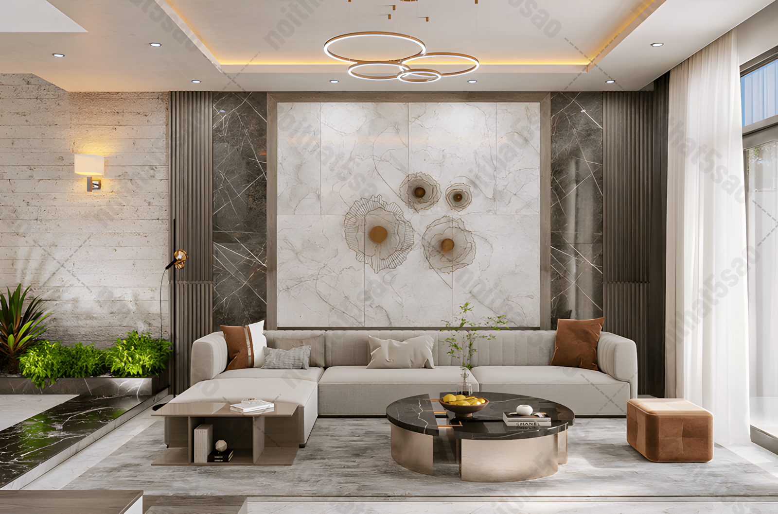 Hoạ tiết tối giản là mội trong những đặc điểm phổ biến của nội thất phong cách hiện đại