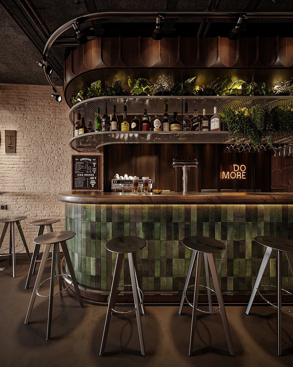 Thiết Kế Quán Cafe Bar Mang Hơi Thở Industrial