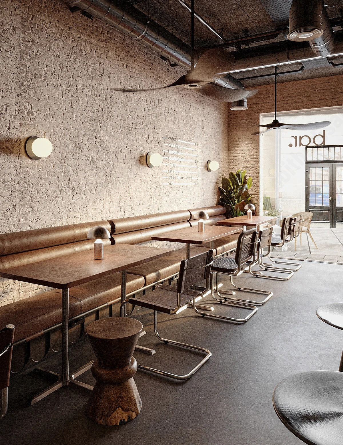 Thiết Kế Quán Cafe Bar Mang Hơi Thở Industrial