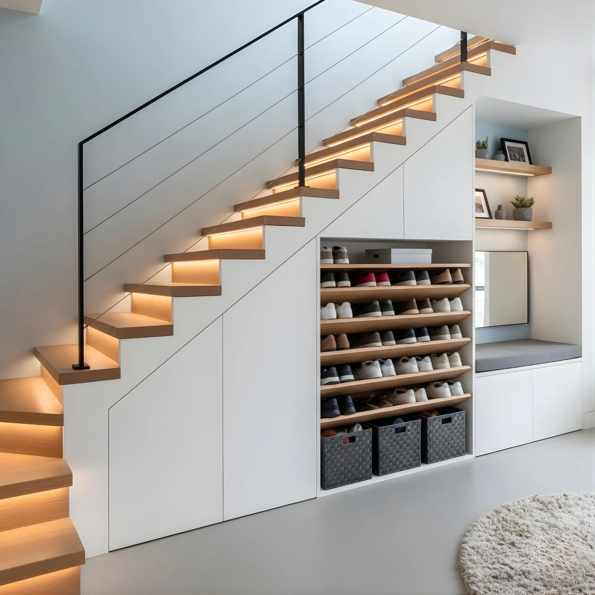 Tủ giày dưới gầm cầu trang